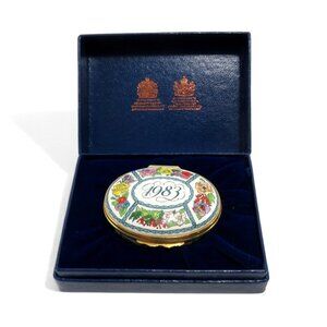 HALCYON DAYS Enamels 1983 A Year To Remember Collectible Trinket Box With Presen